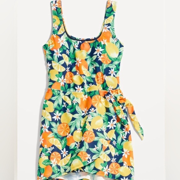 NWT Old Navy Wrap Front Swimsuit Fresh Squeezed Print Size Small. - Picture 6 of 7